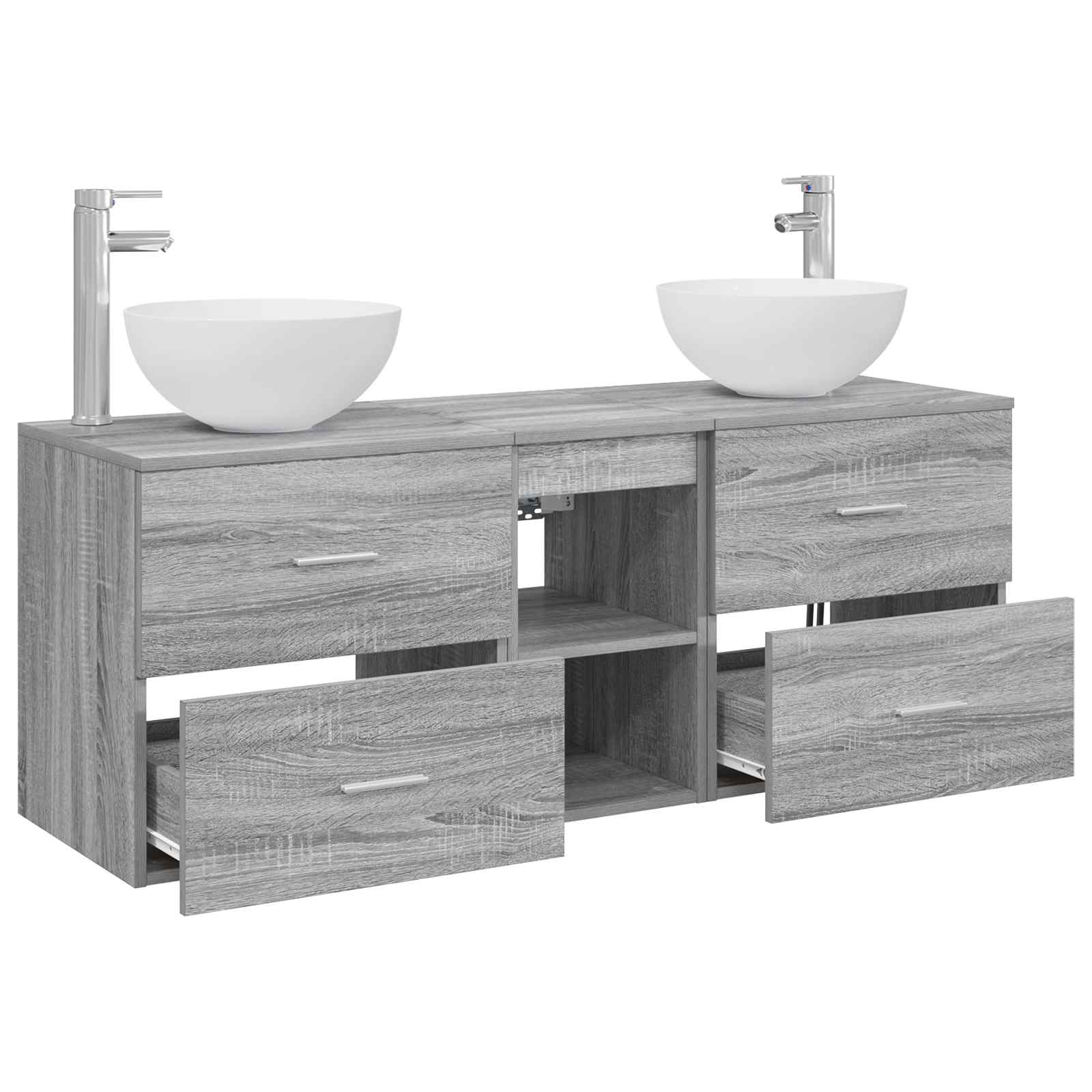 Set ormarića za kupaonicu 3 kom. Siva Sonoma 49,5 x 35 x 63 cm