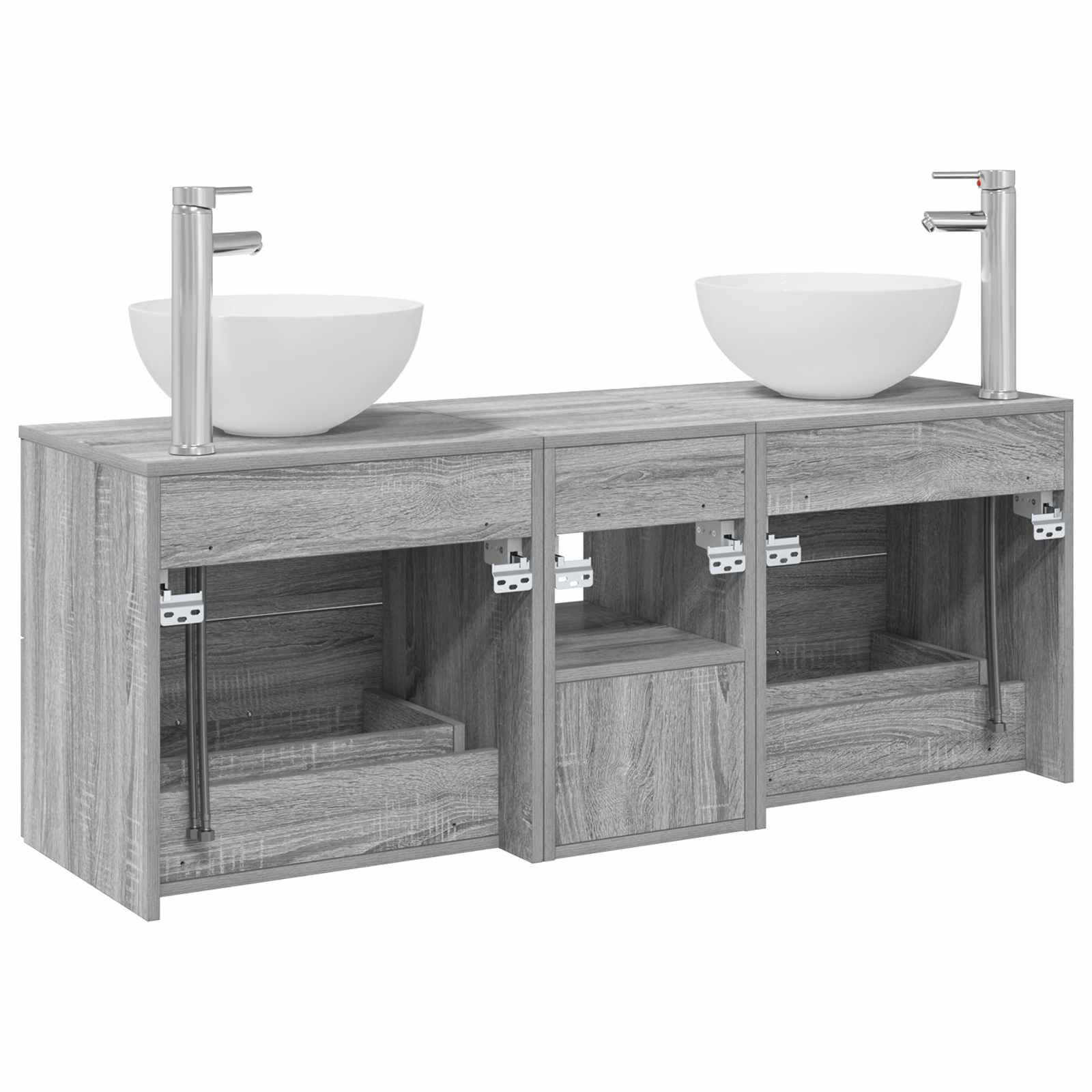 Set ormarića za kupaonicu 3 kom. Siva Sonoma 49,5 x 35 x 63 cm