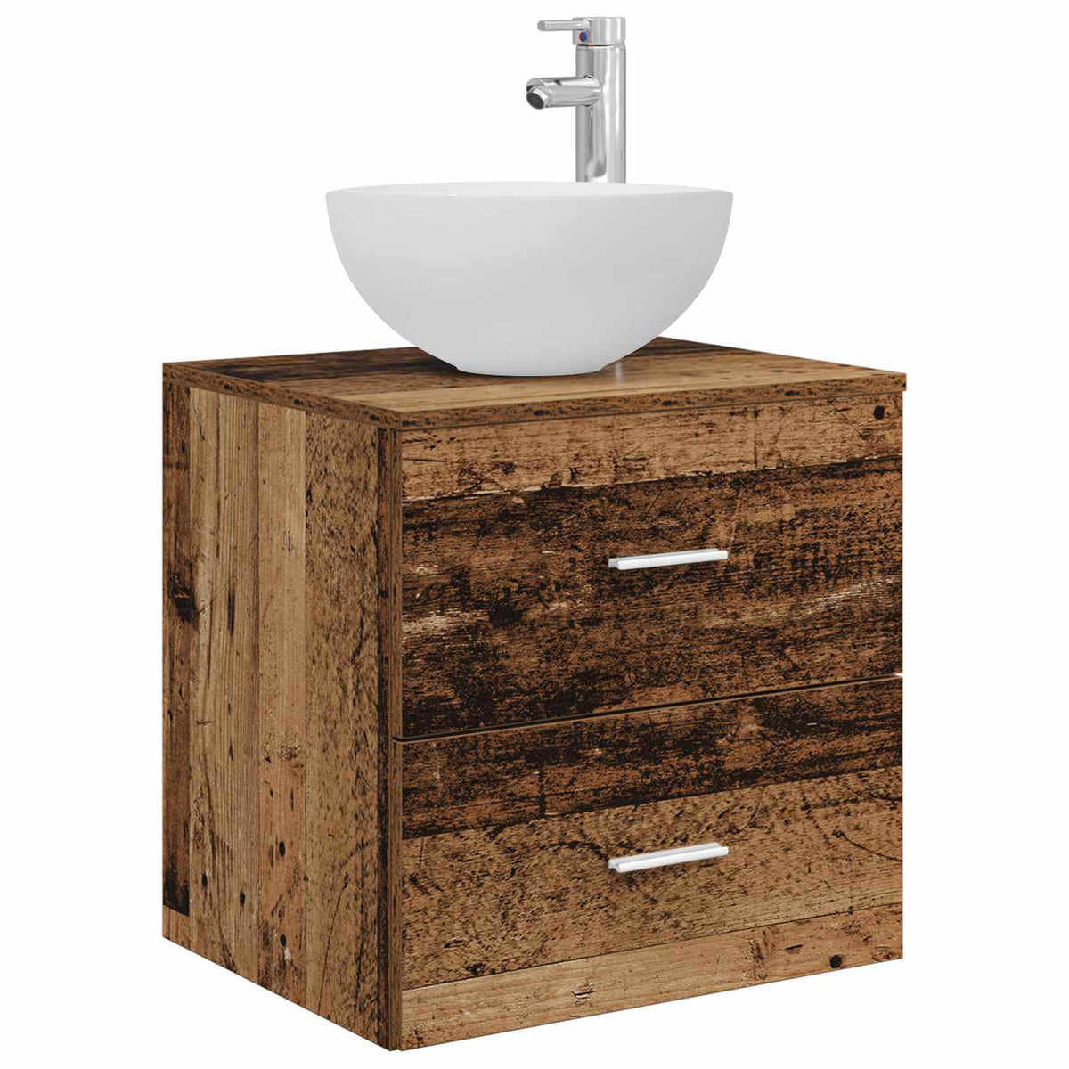 Set ormarića za kupaonicu 3 kom. Staro drvo 49,5 x 35 x 63 cm