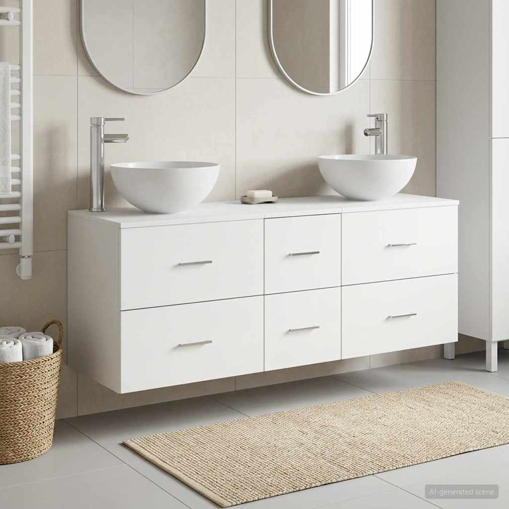 Set ormarića za kupaonicu 3 kom. Bijela 49,5 x 35 x 63 cm