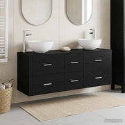 Set ormarića za kupaonicu 3 kom. Crni hrast 49,5 x 35 x 63 cm