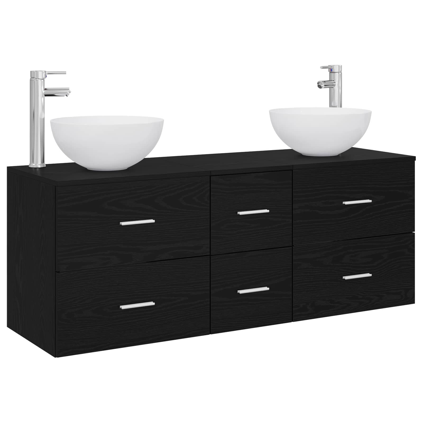 Set ormarića za kupaonicu 3 kom. Crni hrast 49,5 x 35 x 63 cm