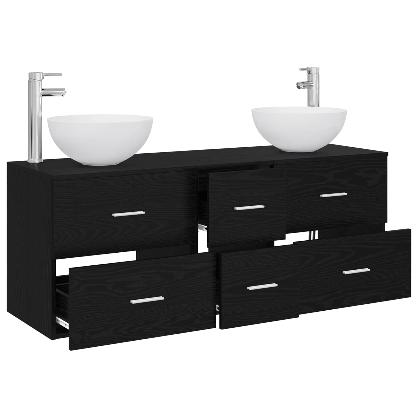 Set ormarića za kupaonicu 3 kom. Crni hrast 49,5 x 35 x 63 cm