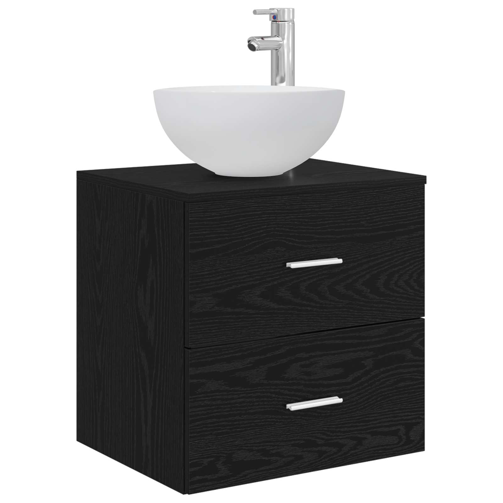 Set ormarića za kupaonicu 3 kom. Crni hrast 49,5 x 35 x 63 cm