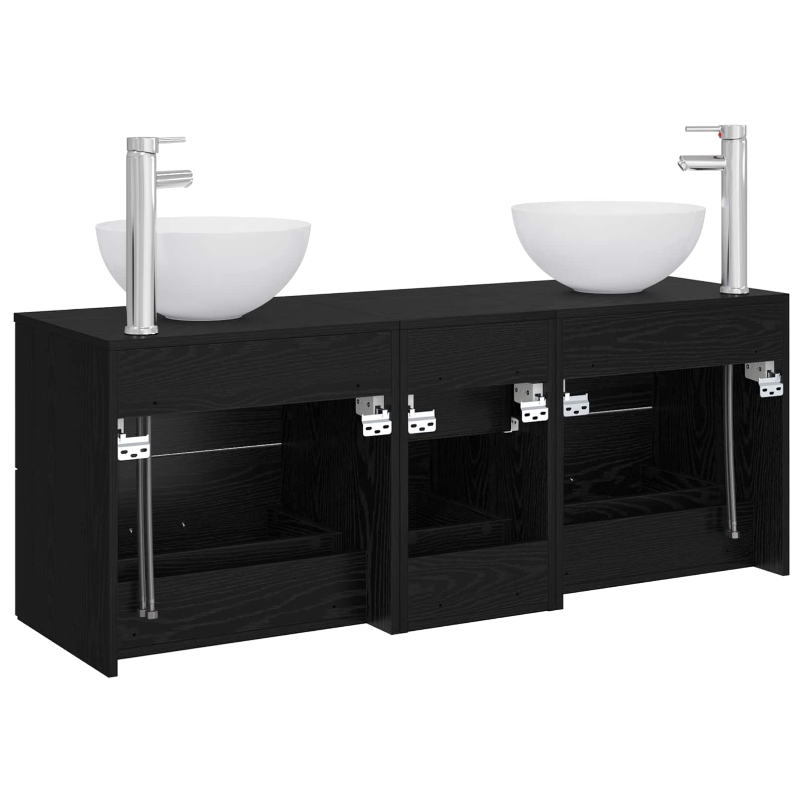 Set ormarića za kupaonicu 3 kom. Crni hrast 49,5 x 35 x 63 cm