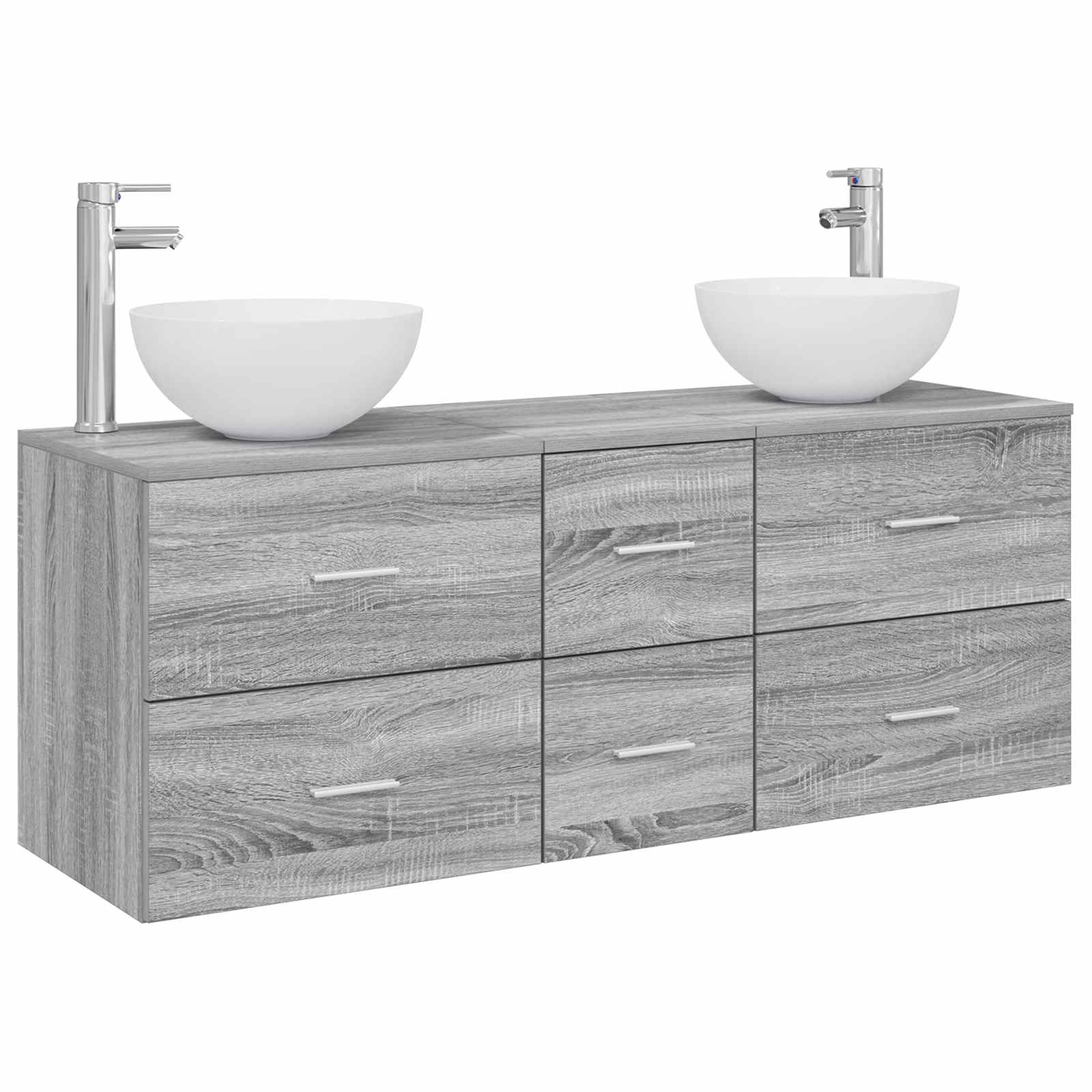 Set ormarića za kupaonicu 3 kom. Siva Sonoma 49,5 x 35 x 63 cm