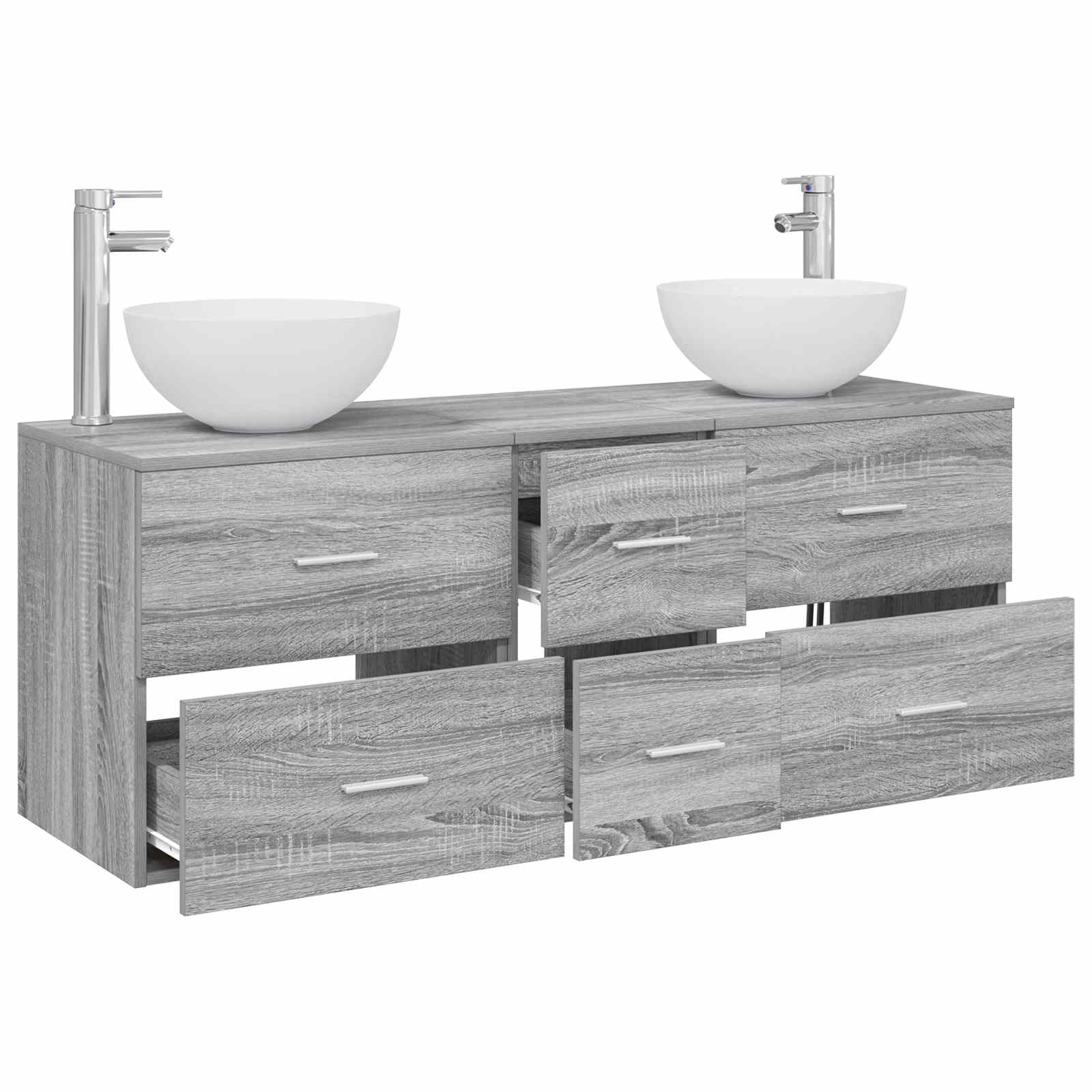 Set ormarića za kupaonicu 3 kom. Siva Sonoma 49,5 x 35 x 63 cm