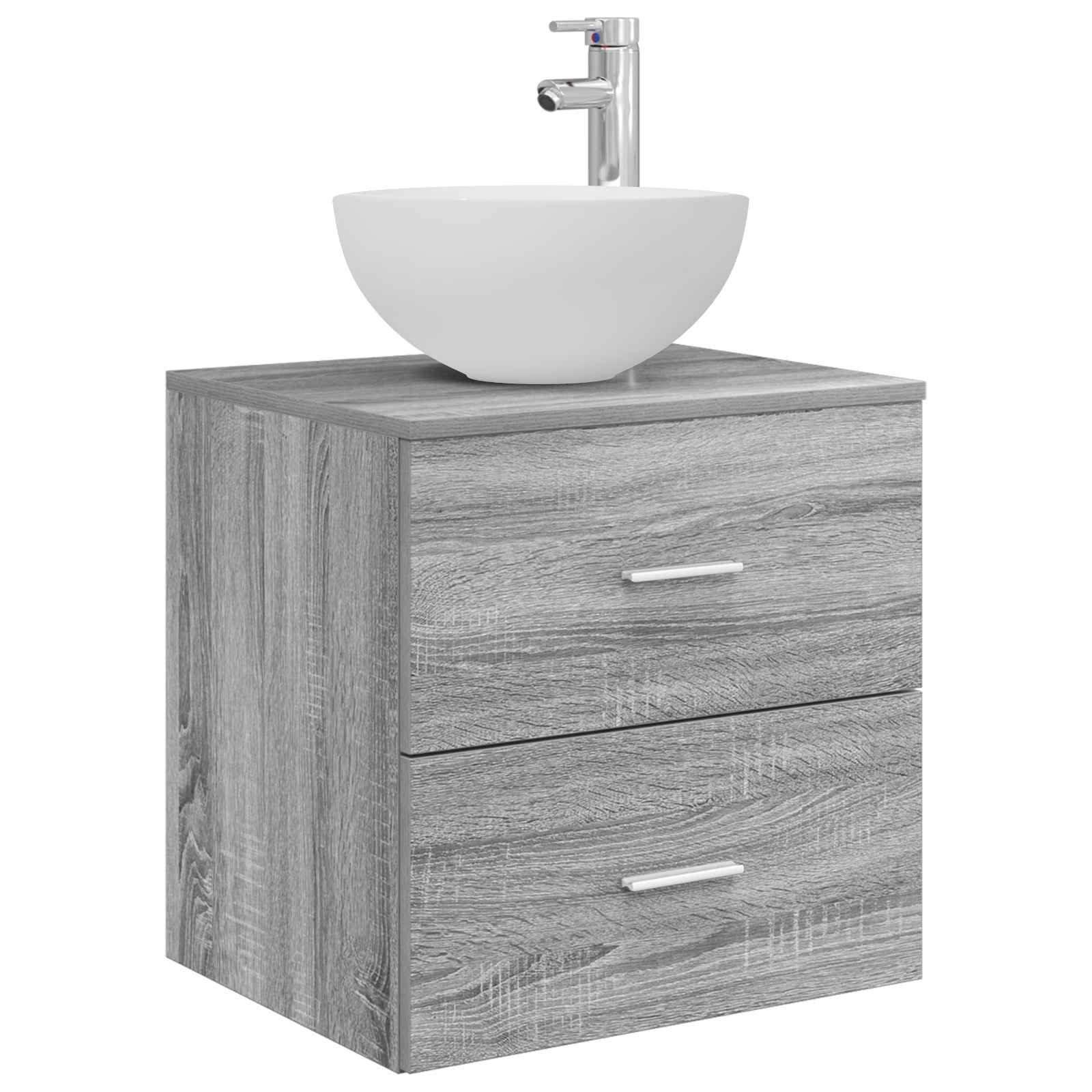Set ormarića za kupaonicu 3 kom. Siva Sonoma 49,5 x 35 x 63 cm