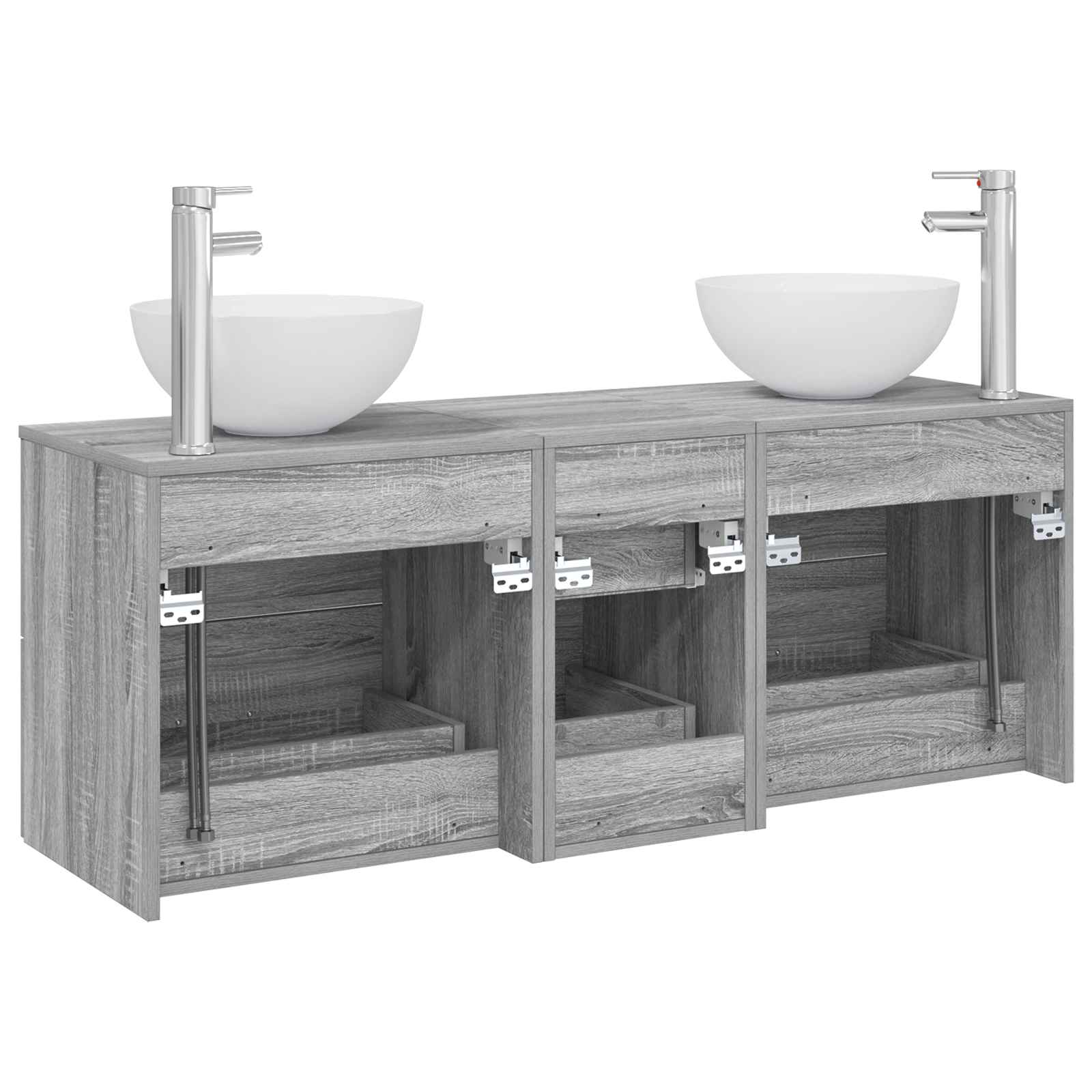 Set ormarića za kupaonicu 3 kom. Siva Sonoma 49,5 x 35 x 63 cm