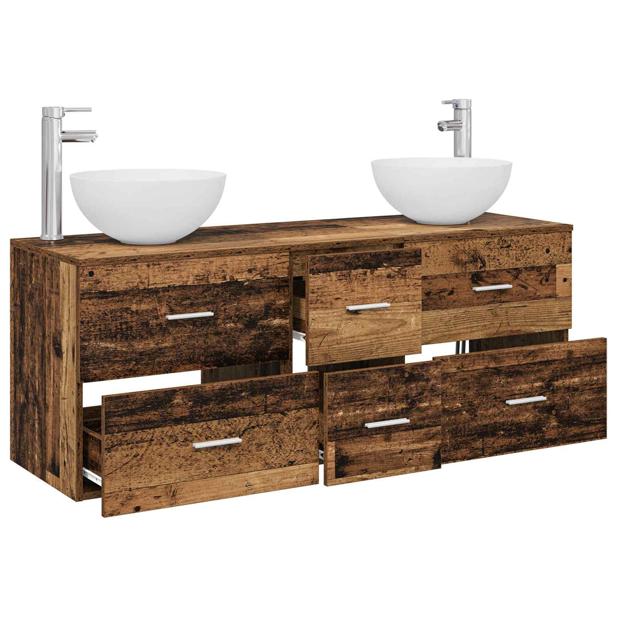 Set ormarića za kupaonicu 3 kom. Staro drvo 49,5 x 35 x 63 cm