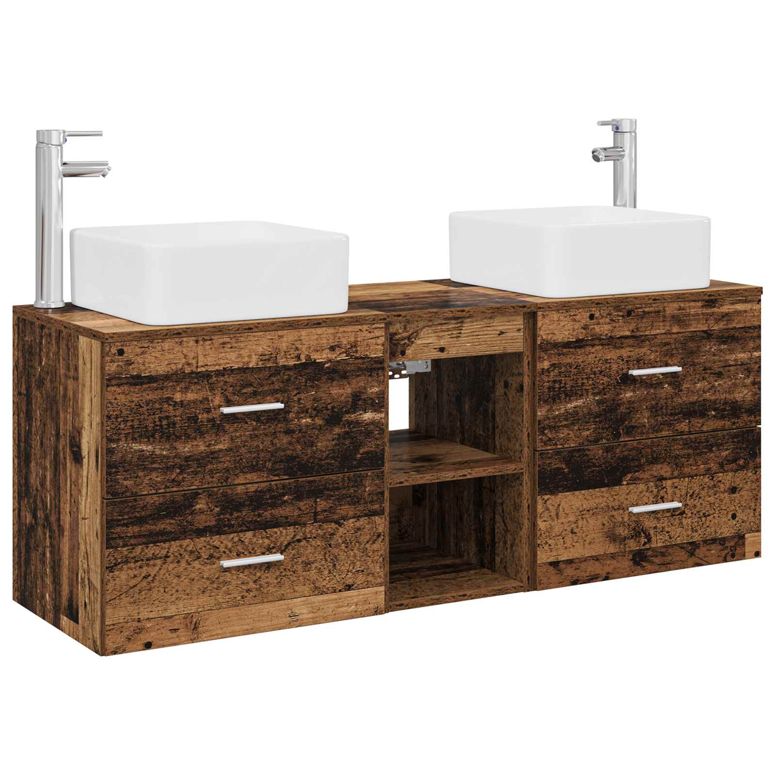 Set ormarića za kupaonicu 3 kom. Staro drvo 49,5 x 41 x 63 cm