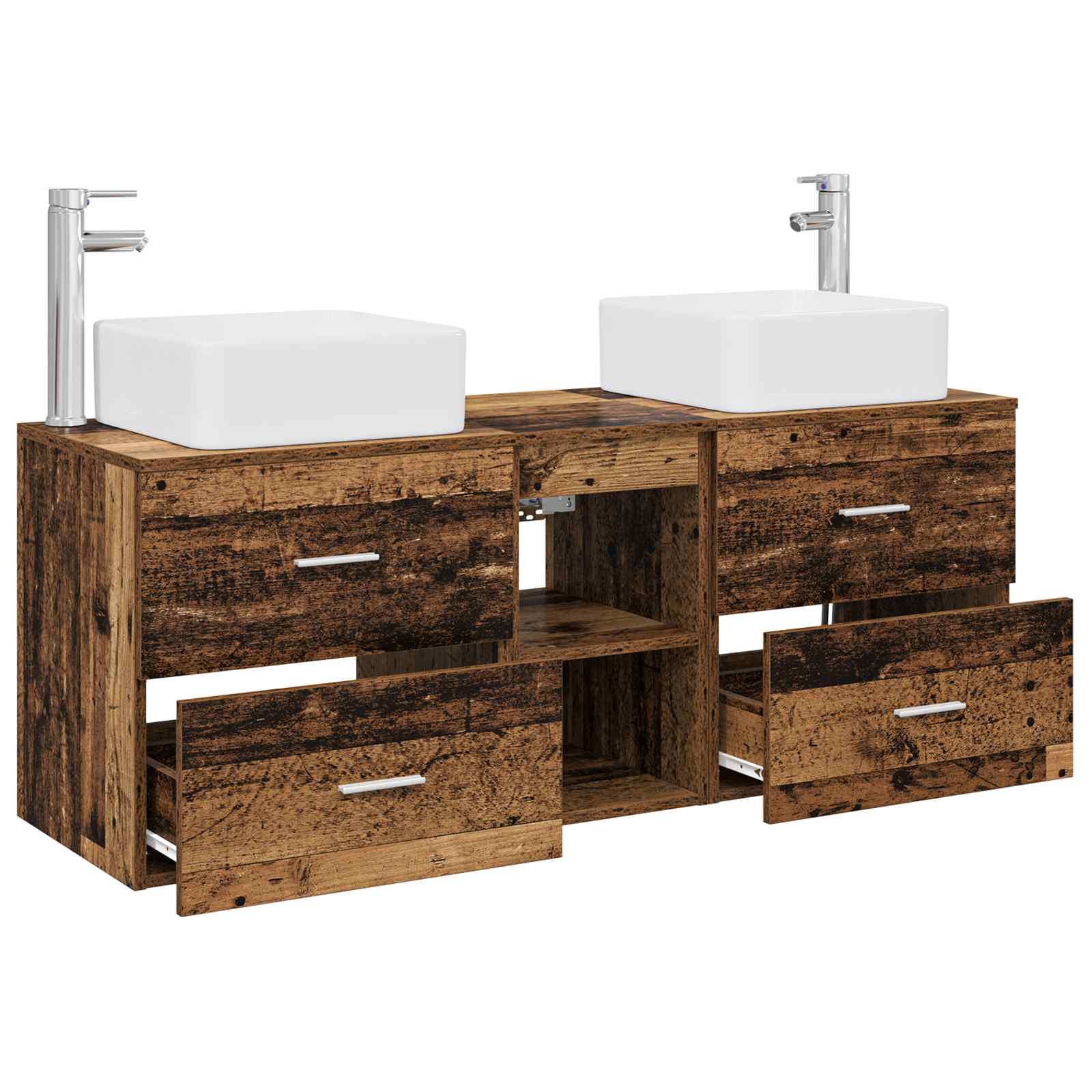 Set ormarića za kupaonicu 3 kom. Staro drvo 49,5 x 41 x 63 cm