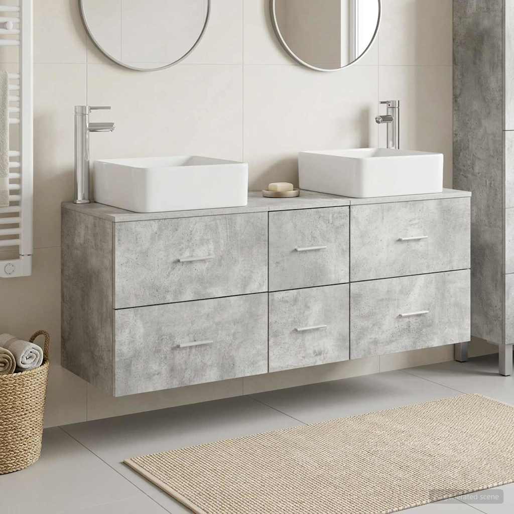 Set ormarića za kupaonicu 3 kom. Betonska siva 49,5 x 41 x 63 cm