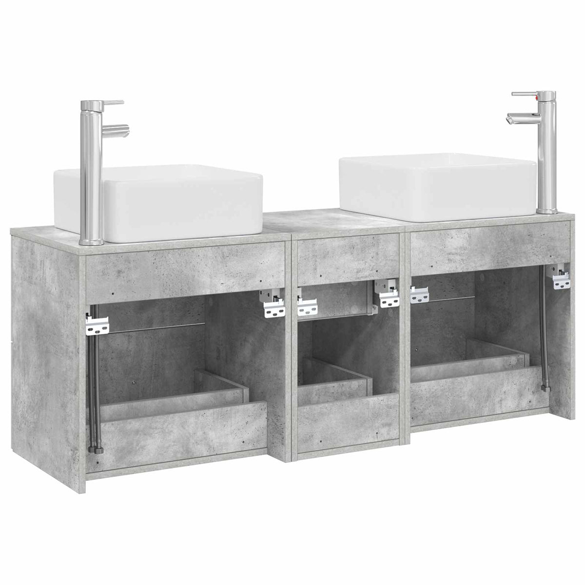 Set ormarića za kupaonicu 3 kom. Betonska siva 49,5 x 41 x 63 cm