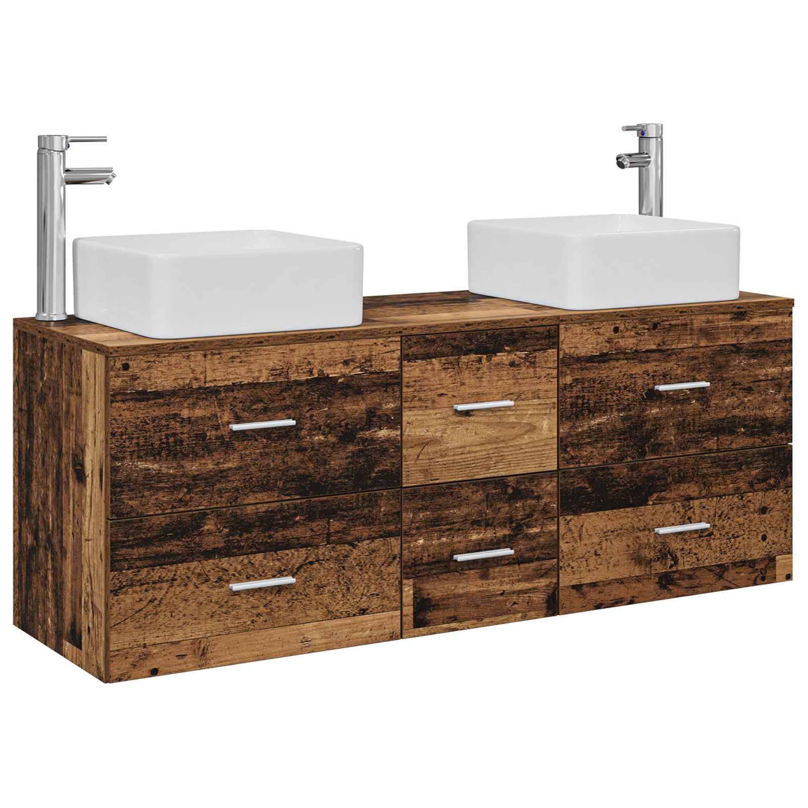 Set ormarića za kupaonicu 3 kom. Staro drvo 49,5 x 41 x 63 cm