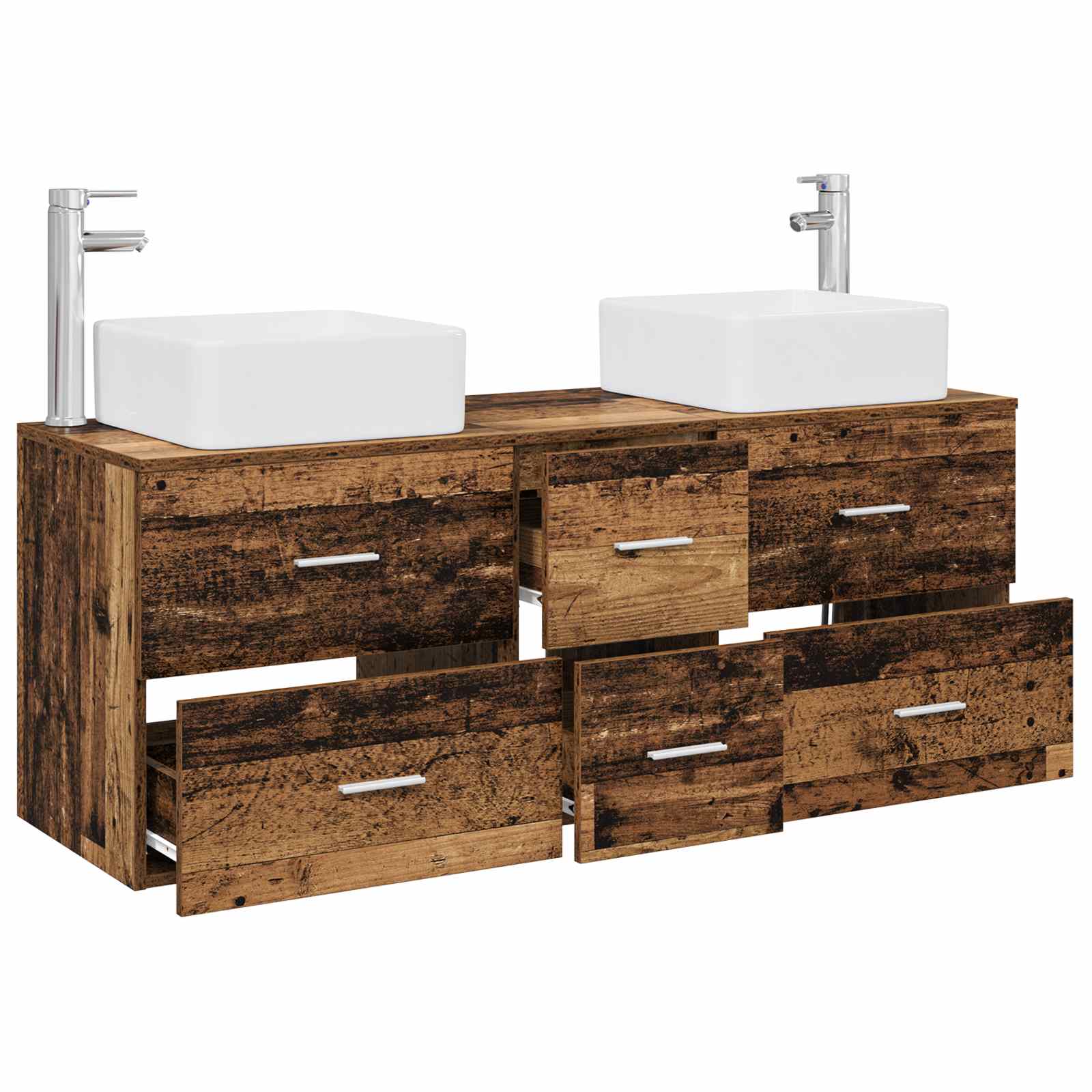 Set ormarića za kupaonicu 3 kom. Staro drvo 49,5 x 41 x 63 cm