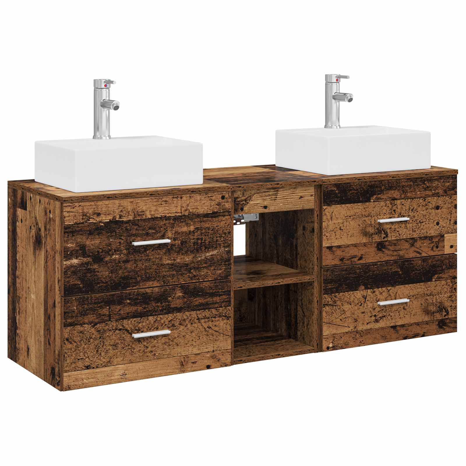 Set ormarića za kupaonicu 3 kom. Staro drvo 49,5 x 41 x 62,5 cm