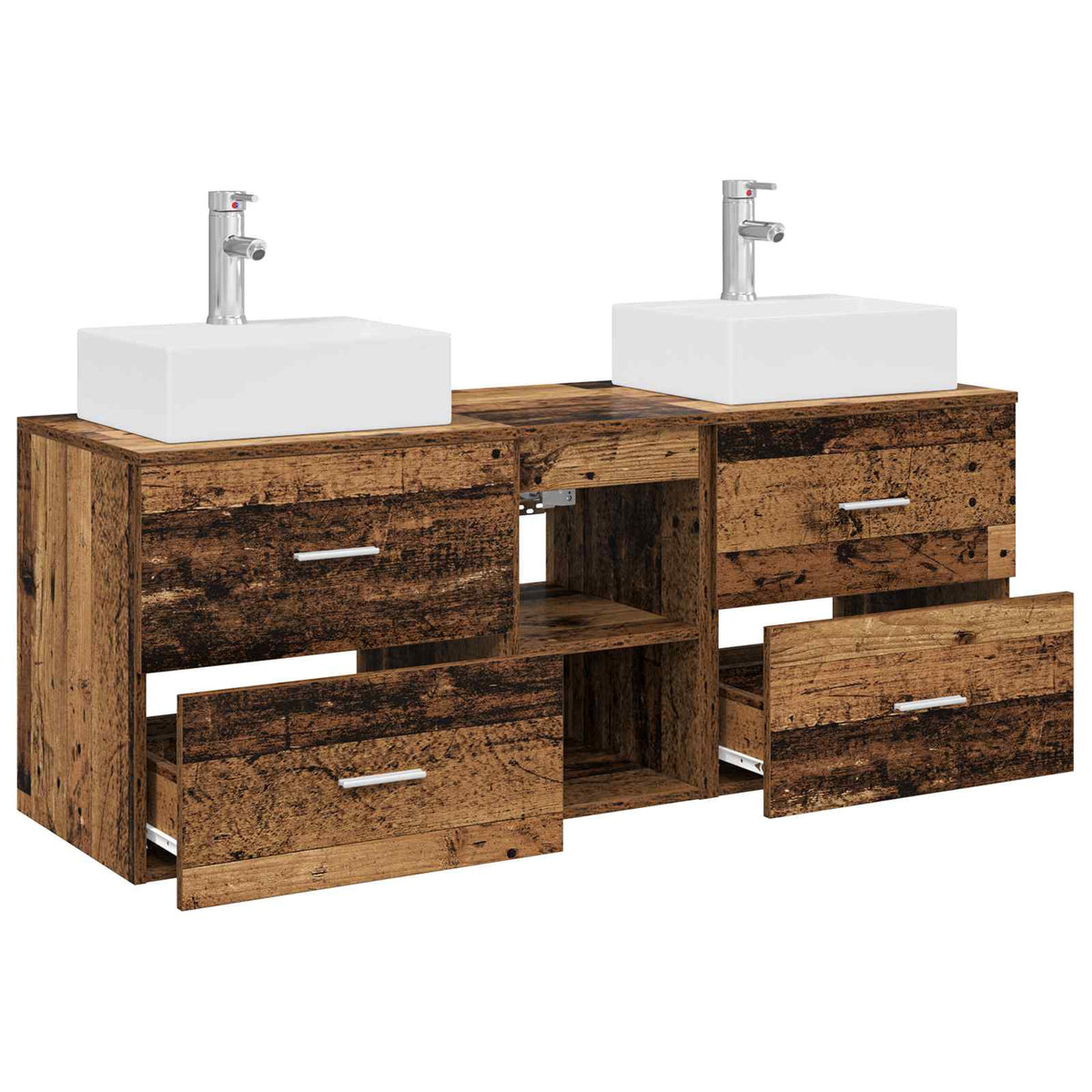 Set ormarića za kupaonicu 3 kom. Staro drvo 49,5 x 41 x 62,5 cm
