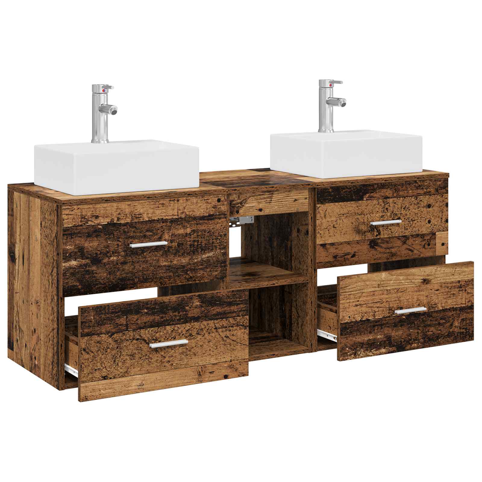 Set ormarića za kupaonicu 3 kom. Staro drvo 49,5 x 41 x 62,5 cm