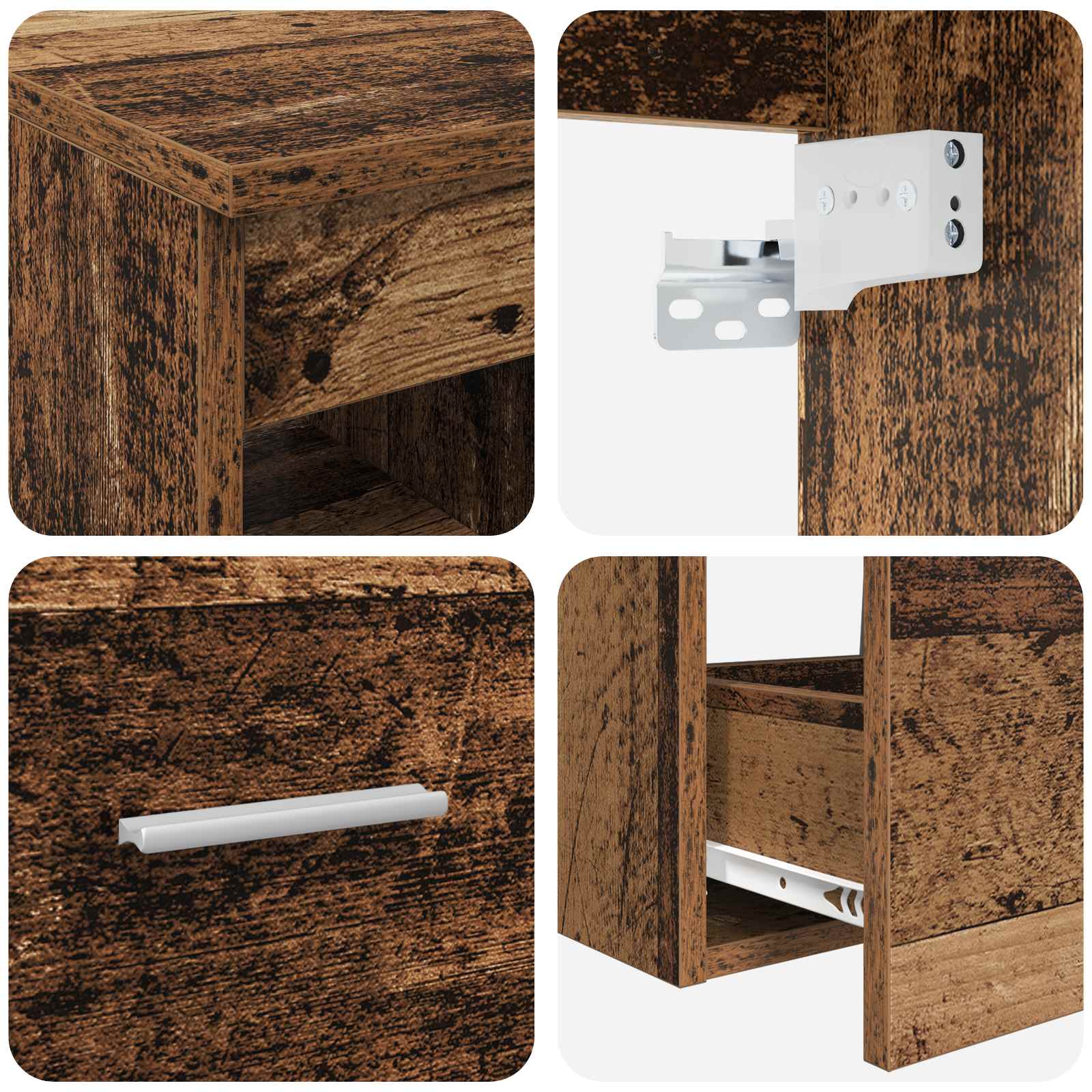 Set ormarića za kupaonicu 3 kom. Staro drvo 49,5 x 41 x 62,5 cm