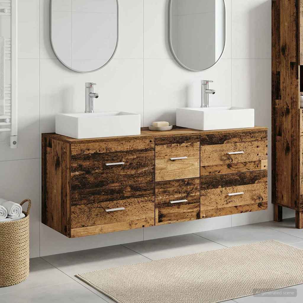Set ormarića za kupaonicu 3 kom. Staro drvo 49,5 x 41 x 62,5 cm