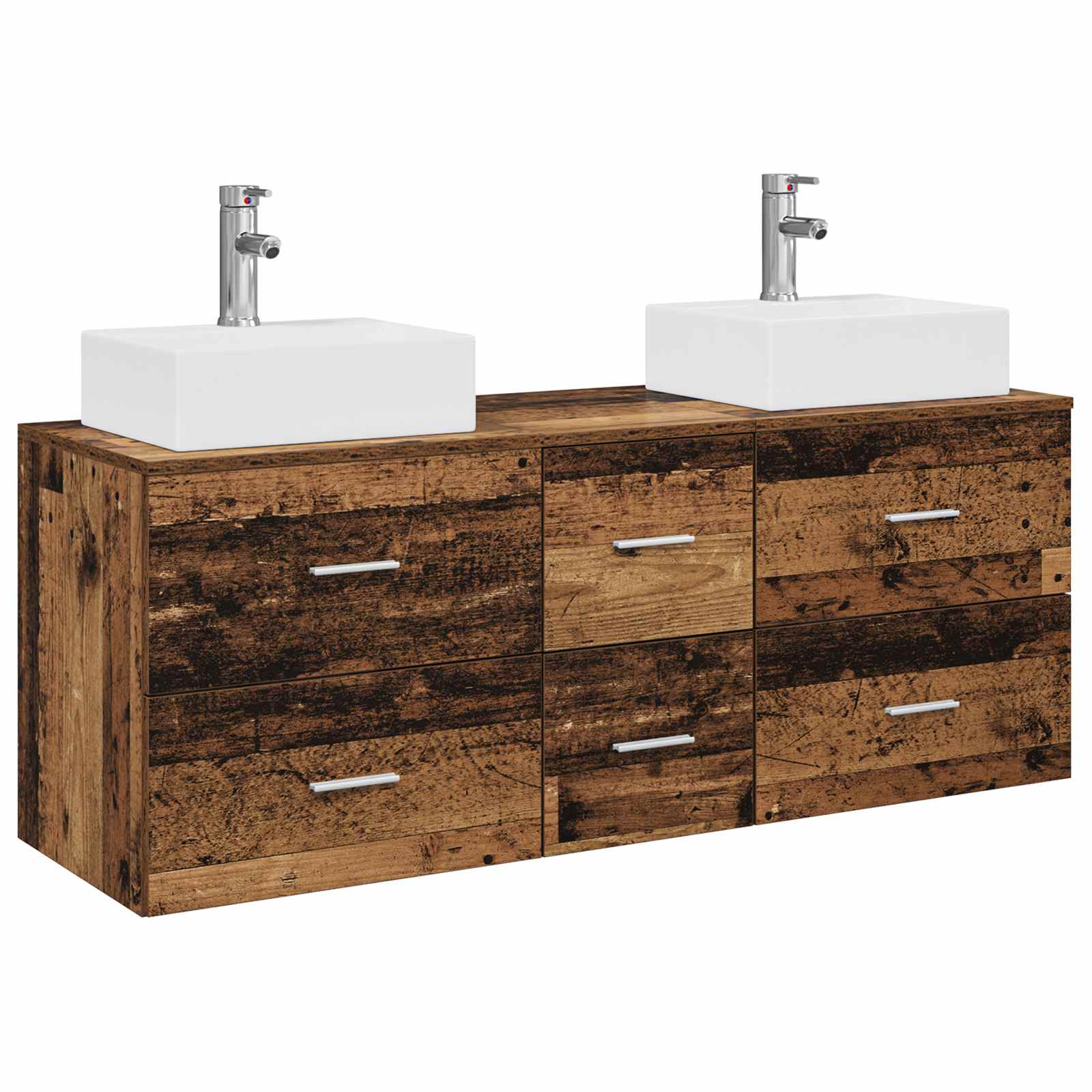 Set ormarića za kupaonicu 3 kom. Staro drvo 49,5 x 41 x 62,5 cm
