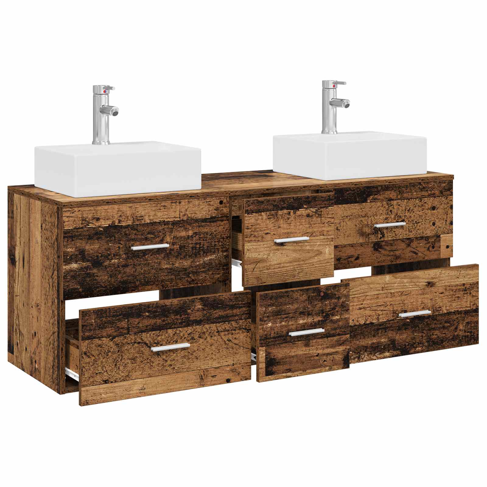 Set ormarića za kupaonicu 3 kom. Staro drvo 49,5 x 41 x 62,5 cm
