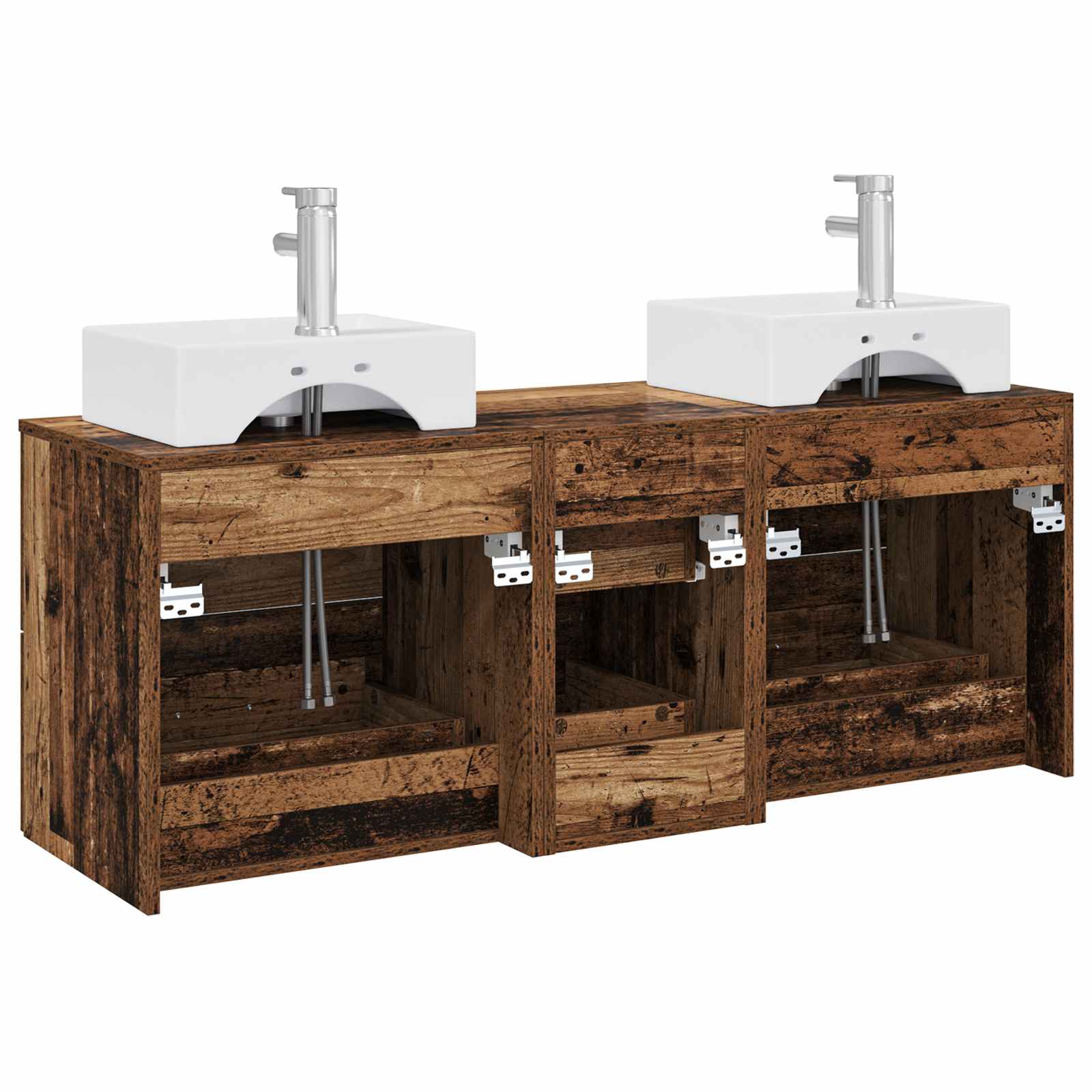 Set ormarića za kupaonicu 3 kom. Staro drvo 49,5 x 41 x 62,5 cm