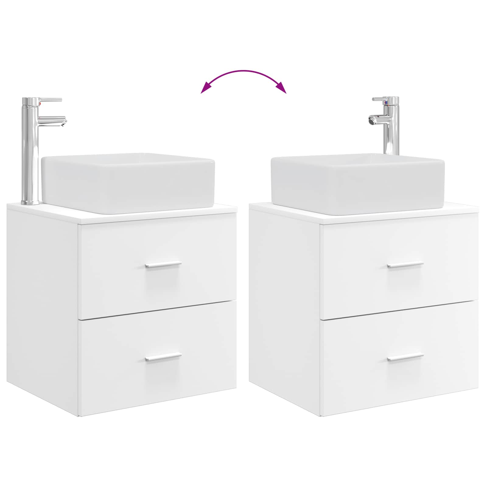 Set ormarića za kupaonicu 3 kom. Bijela 53 x 34,5 x 63 cm