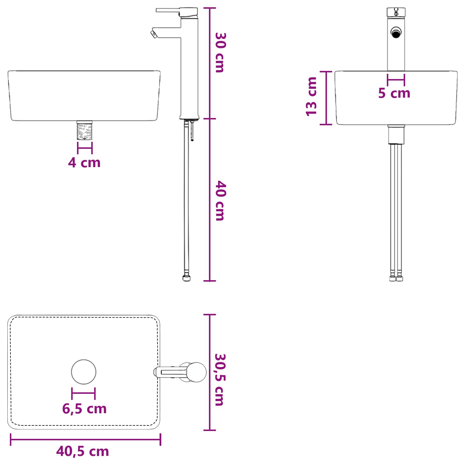 Set ormarića za kupaonicu 3 kom. Bijela 53 x 34,5 x 63 cm