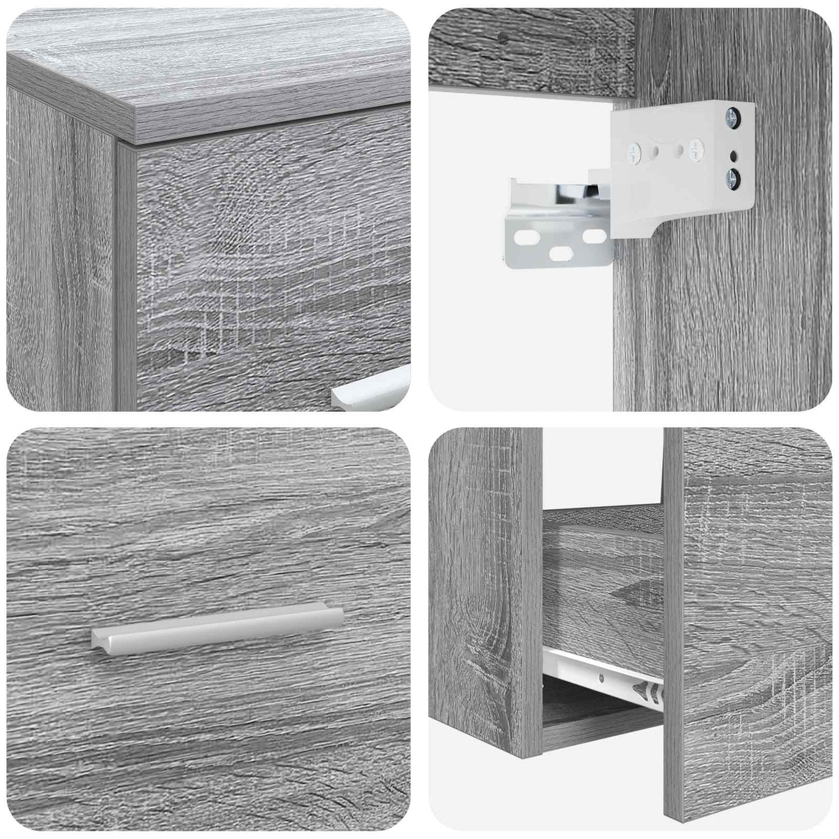Set ormarića za kupaonicu 3 kom. Siva Sonoma 53 x 34,5 x 63 cm