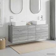 Set ormarića za kupaonicu 3 kom. Siva Sonoma 53 x 34,5 x 63 cm