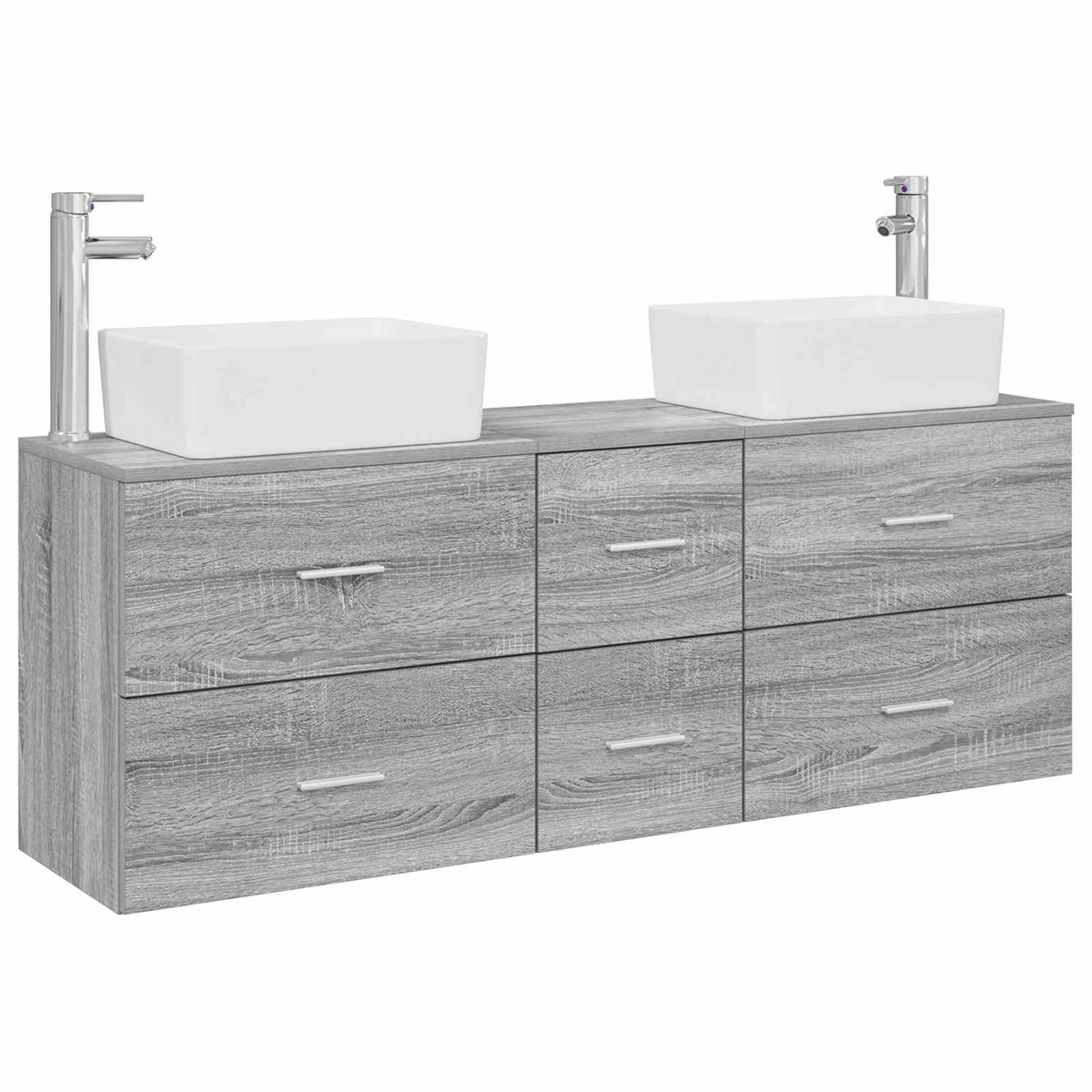 Set ormarića za kupaonicu 3 kom. Siva Sonoma 53 x 34,5 x 63 cm