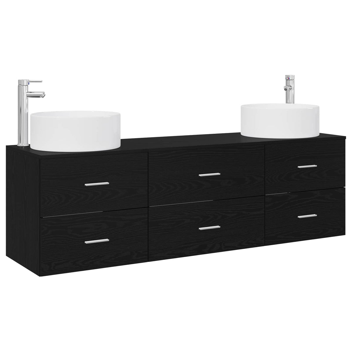 Set namještaja za kupaonicu 3 kom. Crna 49,5 x 44,5 x 65,5 cm