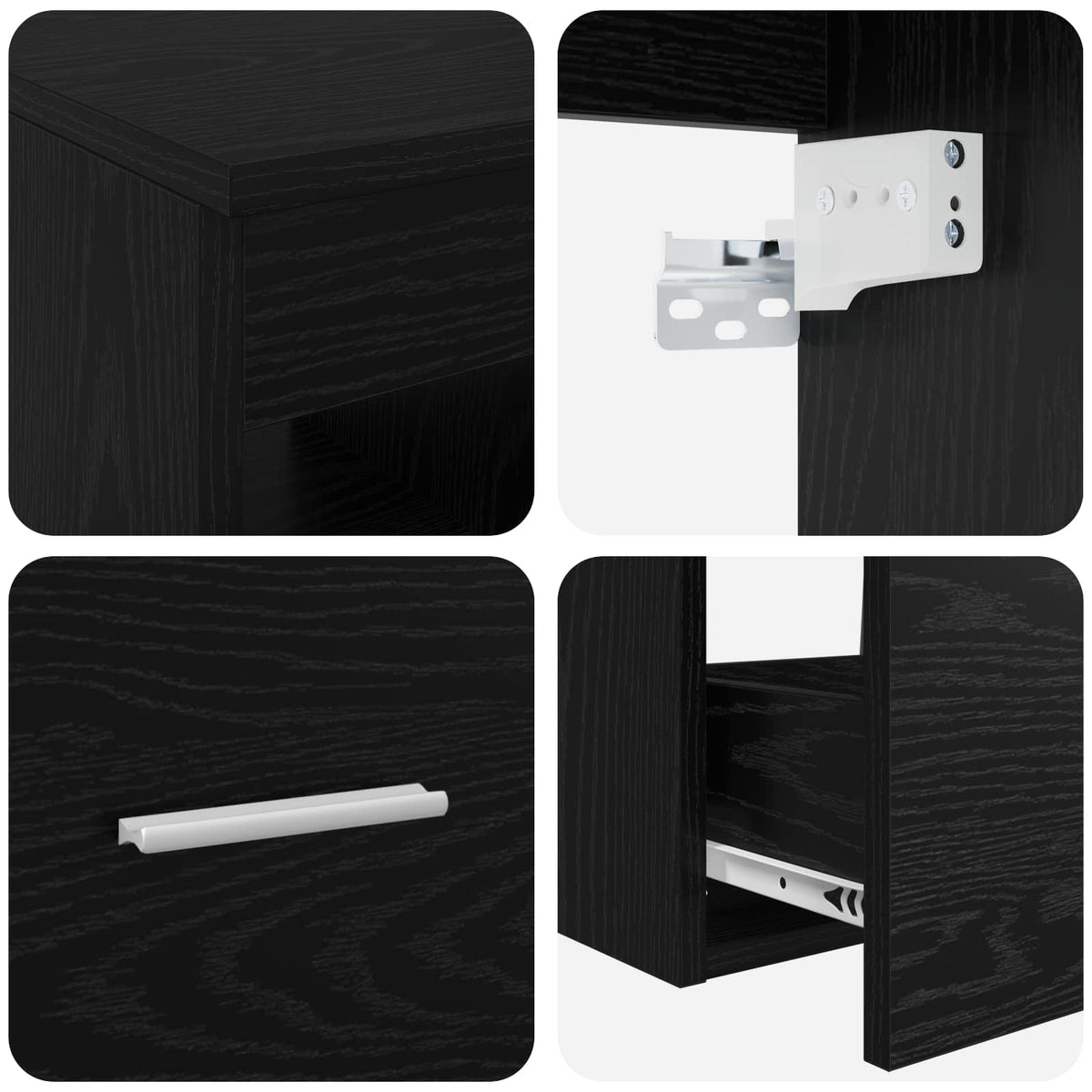 Set namještaja za kupaonicu 3 kom. Crna 49,5 x 44,5 x 65,5 cm
