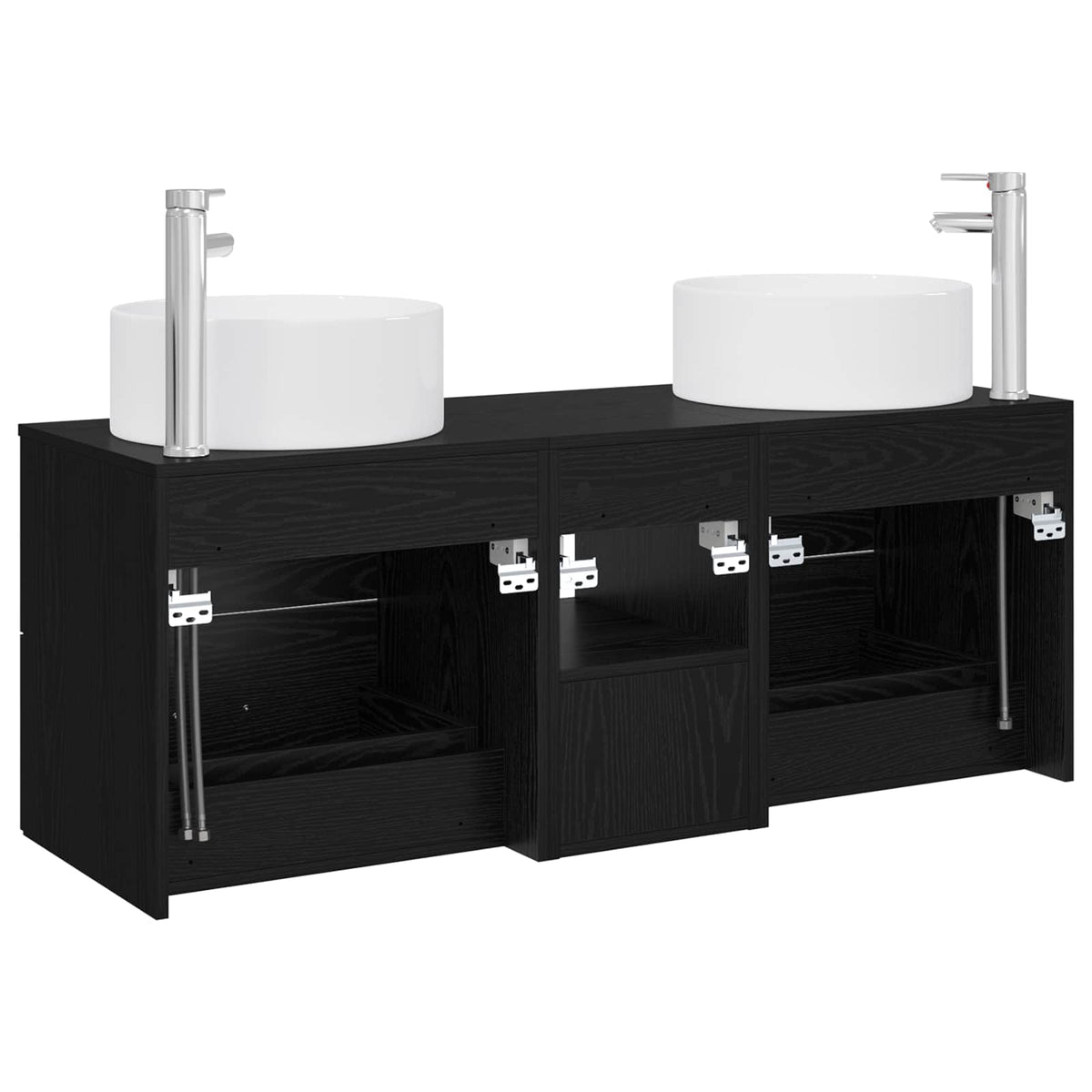 Set namještaja za kupaonicu 3 kom. Crna 49,5 x 44,5 x 65,5 cm