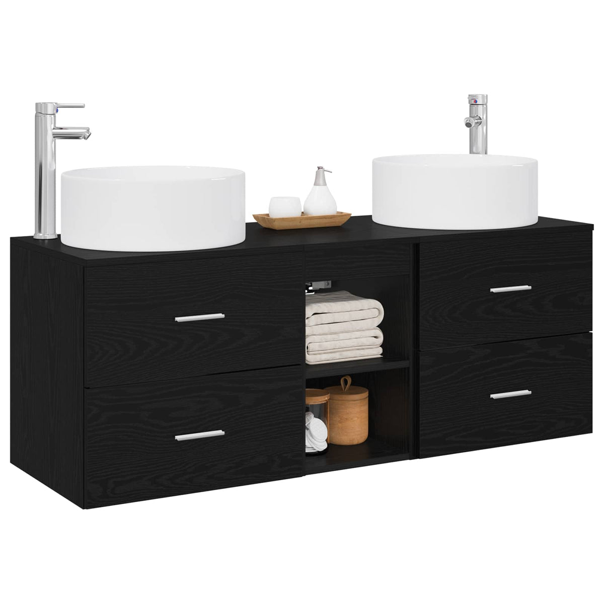 Set namještaja za kupaonicu 3 kom. Crna 49,5 x 44,5 x 65,5 cm
