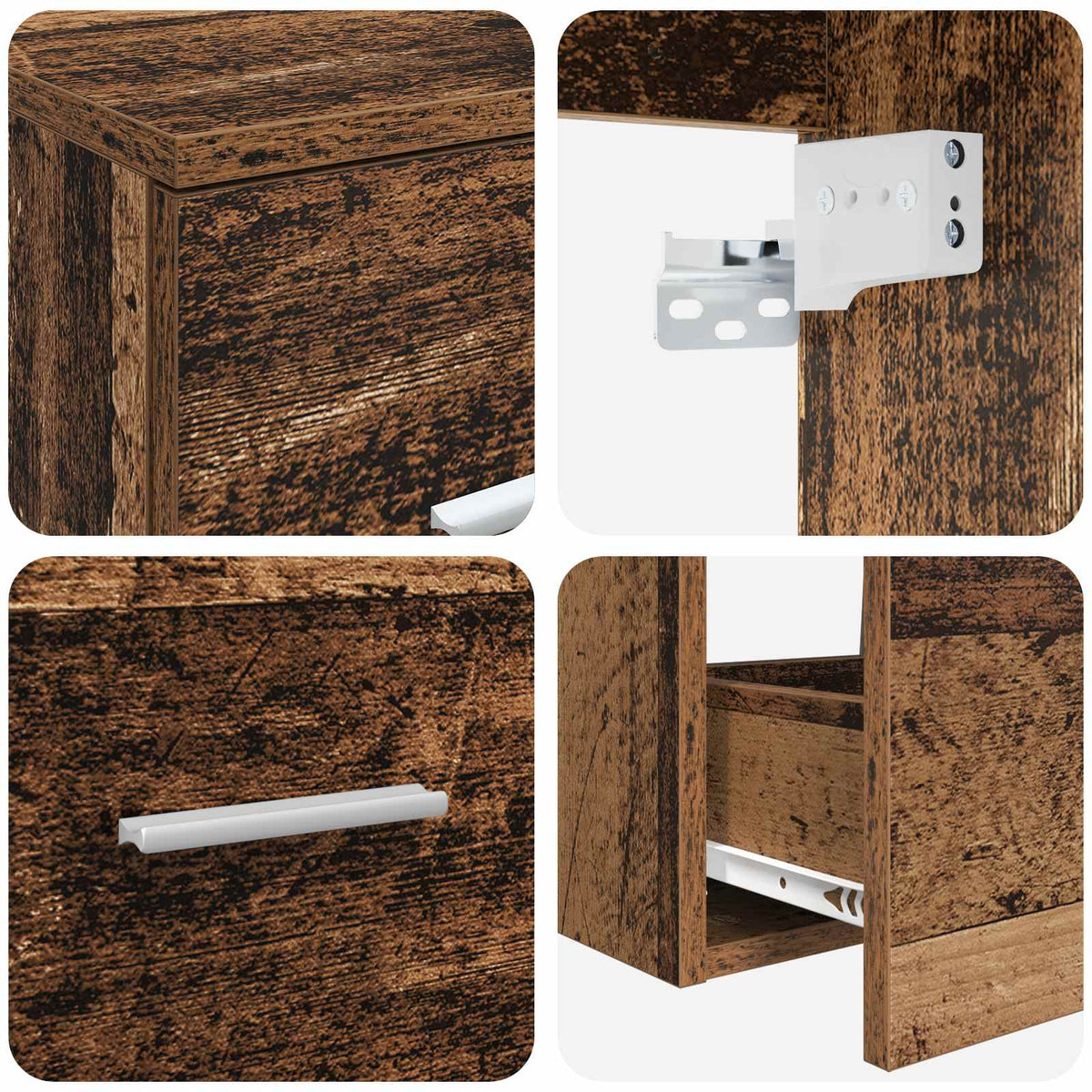 Set namještaja za kupaonicu 3 kom. Staro drvo Smeđa 49.5 x 44.5 x 65.5 cm