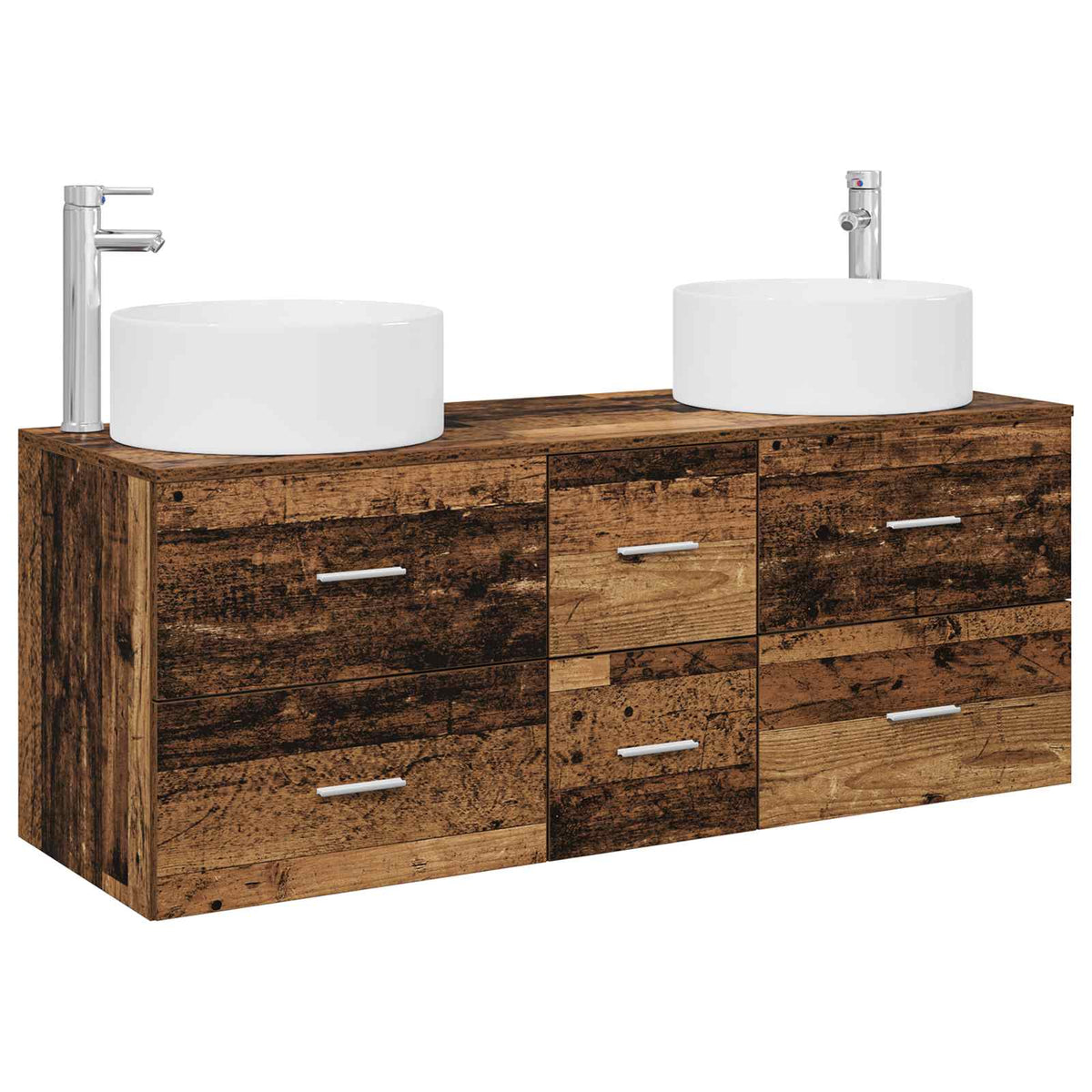 Set namještaja za kupaonicu 3 kom. Staro drvo Smeđa 49.5 x 44.5 x 65.5 cm