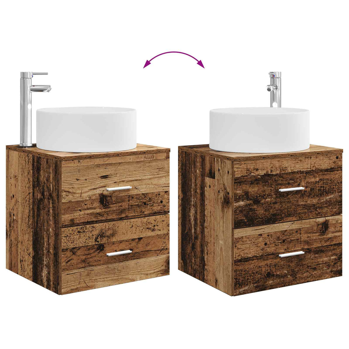 Set namještaja za kupaonicu 3 kom. Staro drvo Smeđa 49.5 x 44.5 x 65.5 cm
