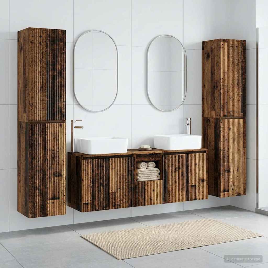 Set namještaja za kupaonicu 5 kom. Staro drvo Smeđa 33 x 34.5 x 160 cm