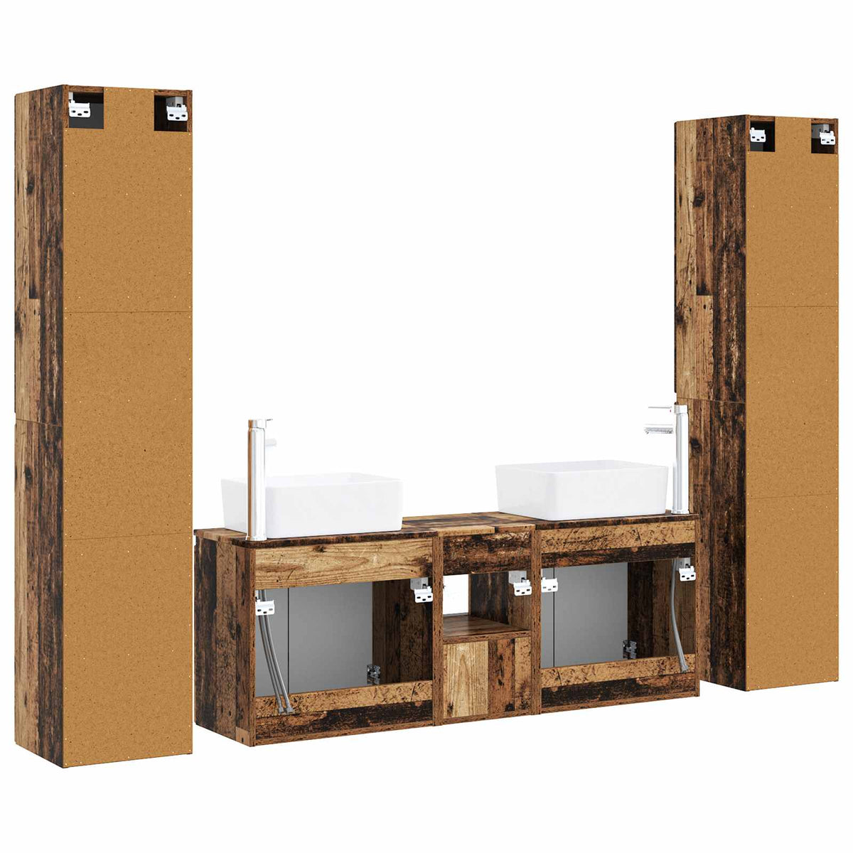Set namještaja za kupaonicu 5 kom. Staro drvo Smeđa 33 x 34.5 x 160 cm