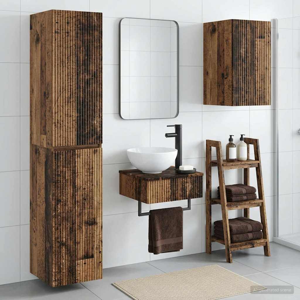 Set namještaja za kupaonicu 3 kom. Staro drvo Smeđa 33 x 34.5 x 160 cm
