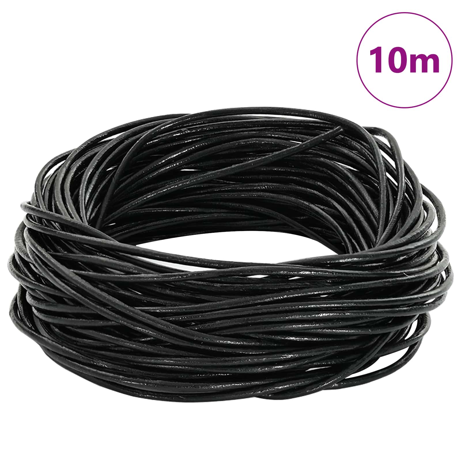 Kožni konop Crna Ø1 mm x 10 m Koža