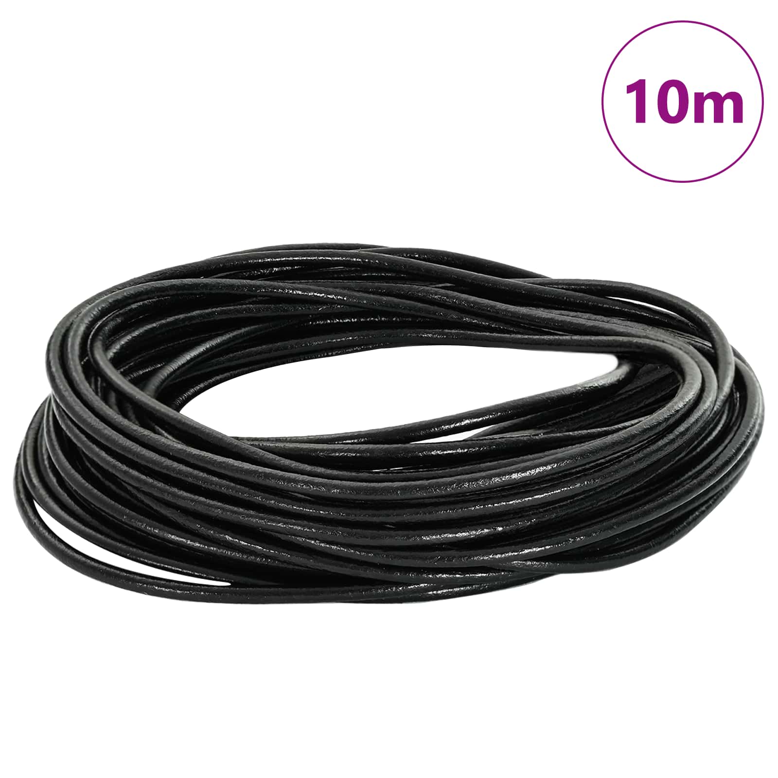 Kožni konop Crna Ø2,5 mm x 10 m Koža