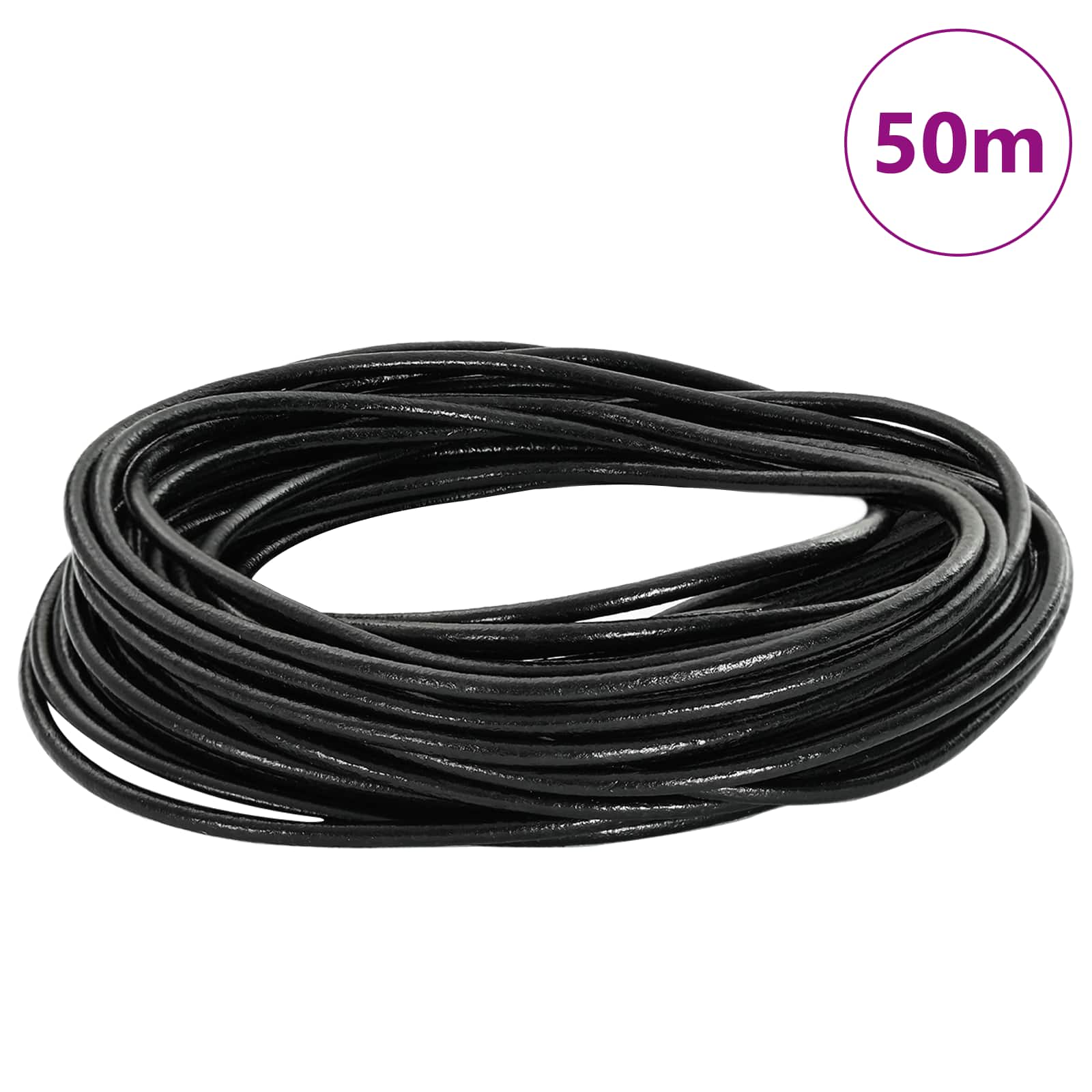 Kožni konop Crna Ø2,5 mm x 50 m Koža