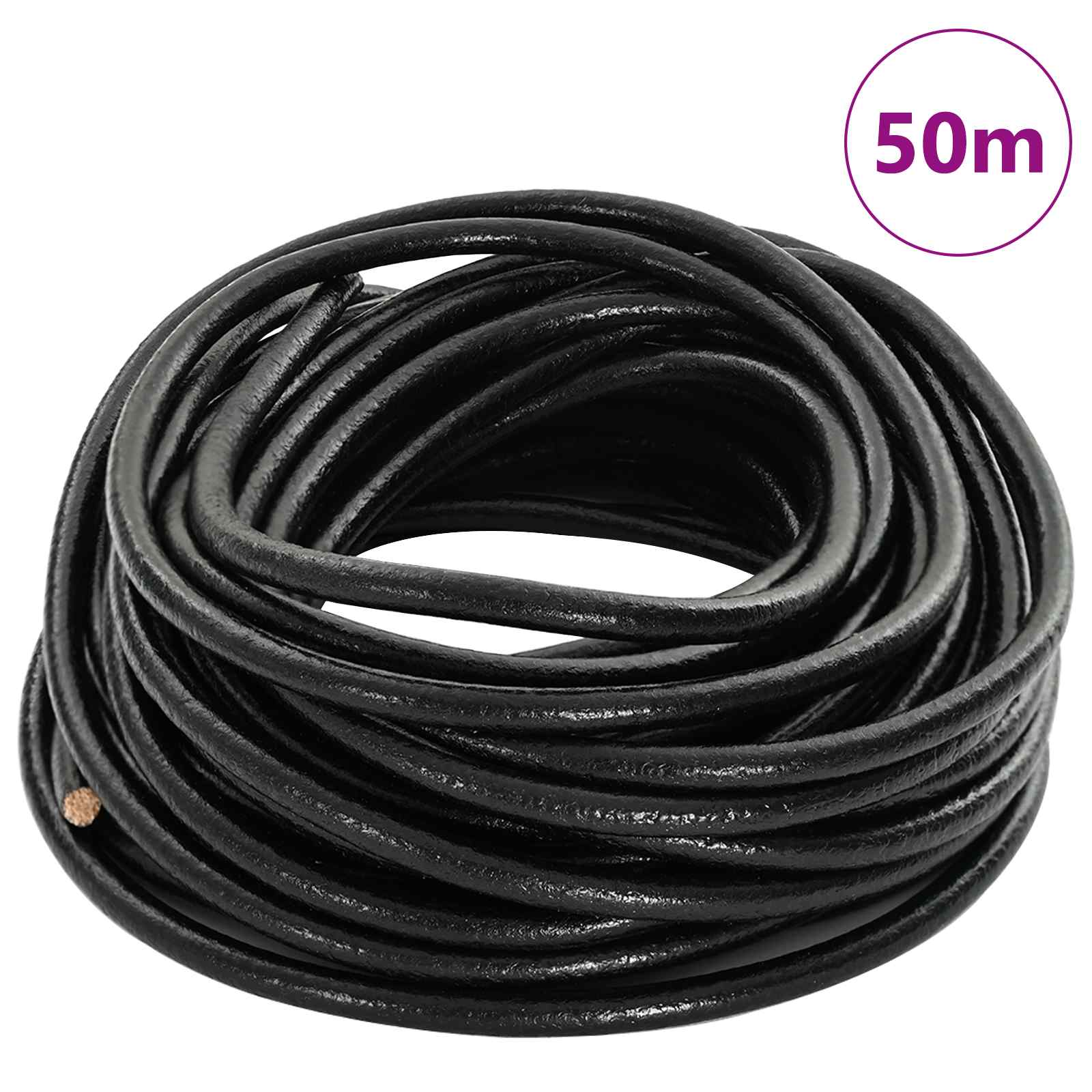 Kožni konop Crna Ø4 mm x 50 m Koža