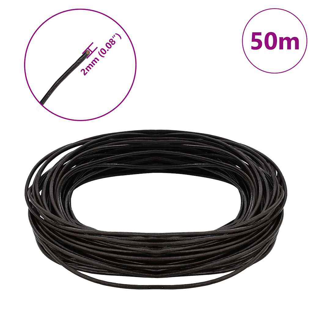 Kožni konop Tamno smeđa Ø2 mm x 50 m Koža