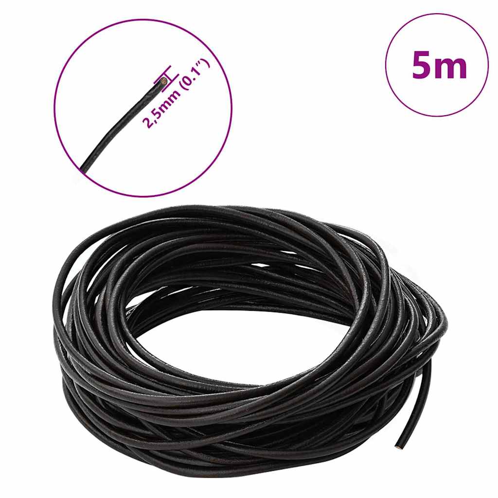 Kožni konop Tamno smeđa Ø2,5 mm x 5 m Koža