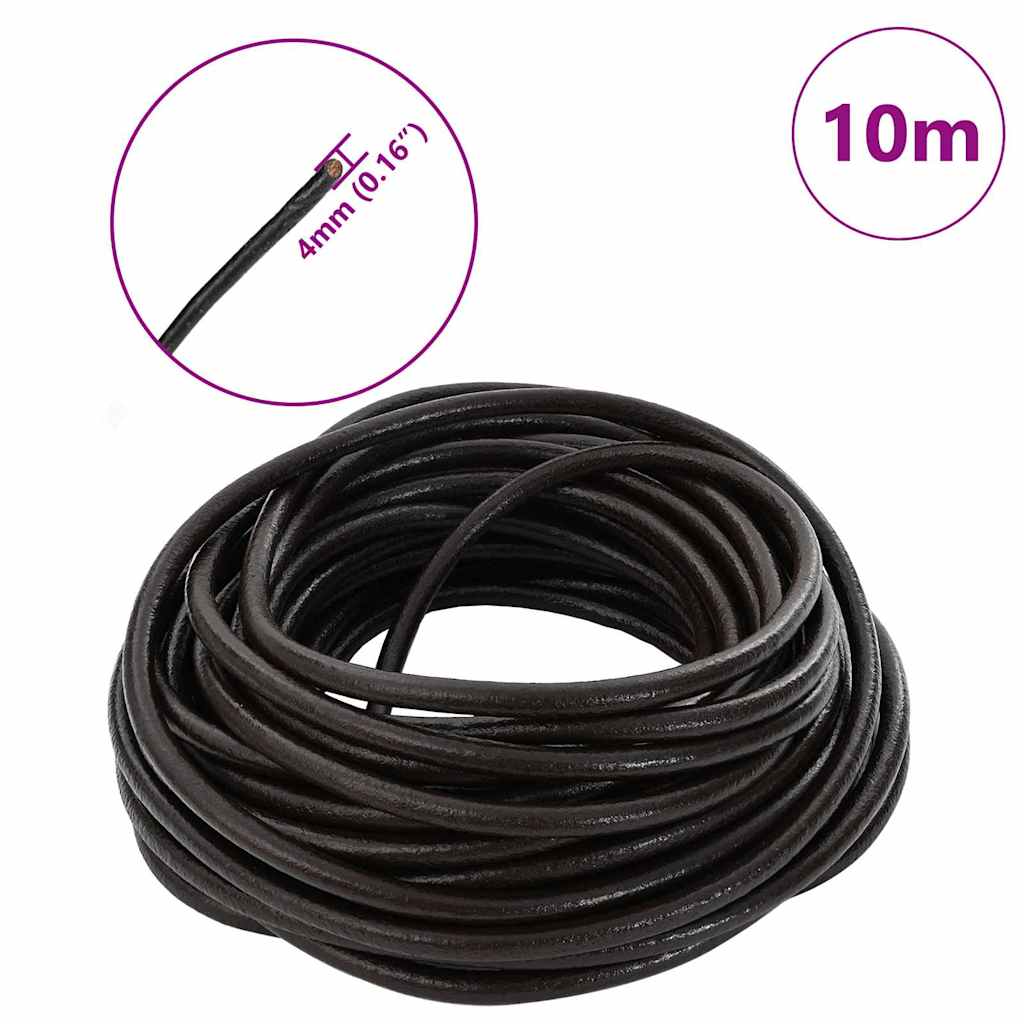 Kožni konop Tamno smeđa Ø4 mm x 10 m Koža